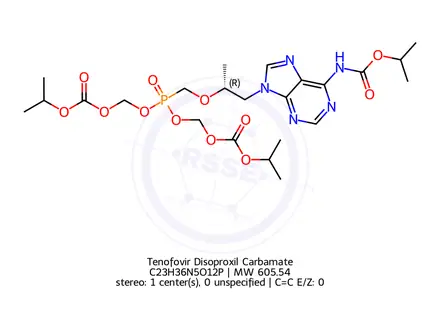 Chemical structure of Tenofovir Disoproxil Carbamate