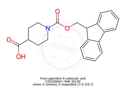 Chemical structure of Fmoc-piperidine-4-carboxylic acid
