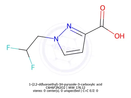 Chemical structure of 1-(2,2-difluoroethyl)-1H-pyrazole-3-carboxylic acid