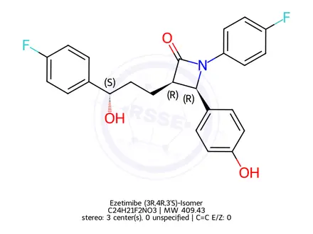 Chemical structure of Ezetimibe (SRR)-Isomer