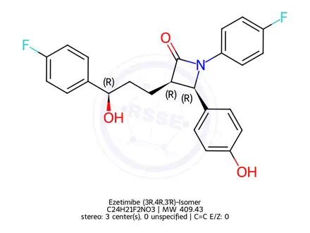 Chemical structure of Ezetimibe (RRR)-Isomer