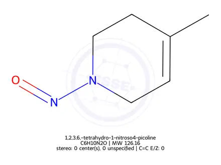 Chemical structure of 1,2,3,6,-tetrahydro-1-nitroso4-picoline