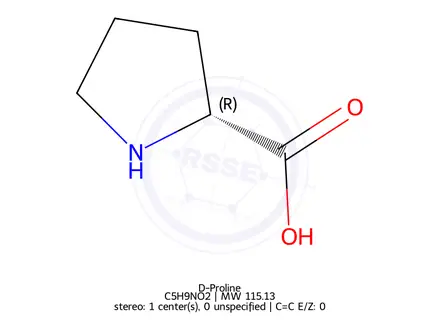 Chemical structure of D-Proline