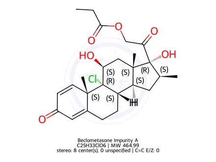 Chemical structure of Beclometasone Impurity A