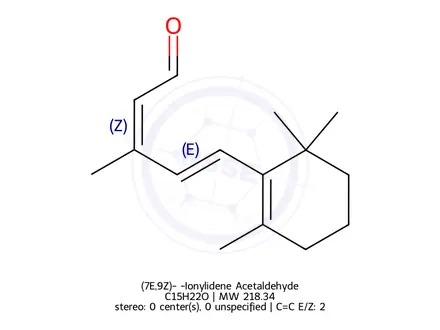 Chemical structure of (7E,9Z)-ß-Ionylidene Acetaldehyde