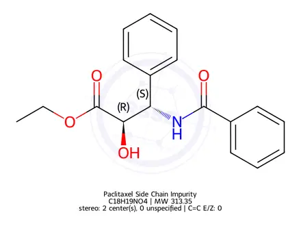 Chemical structure of Paclitaxel Side Chain Ethyl Ester Impurity