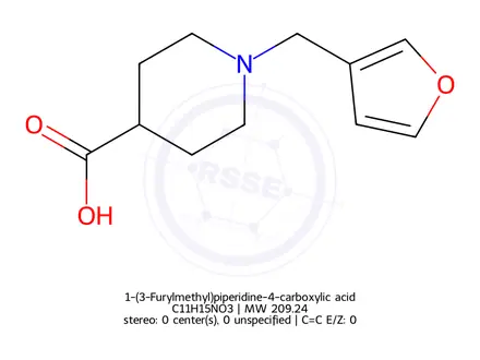 Chemical structure of 1-(3-Furylmethyl)piperidine-4-carboxylic acid
