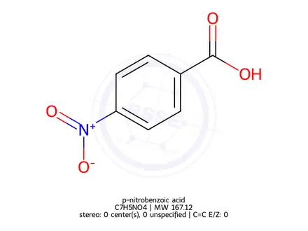 Chemical structure of p-nitrobenzoic acid