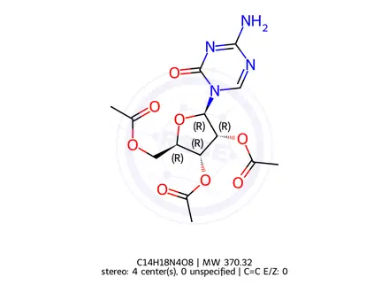 Chemical structure of 2',3',5'-Triacetyl-5-Azacytidine