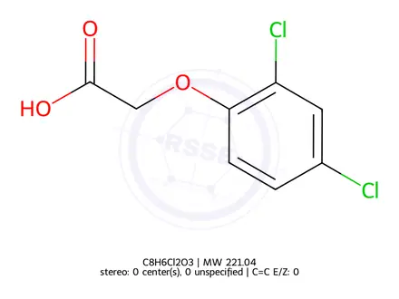 Chemical structure of 2,4-D