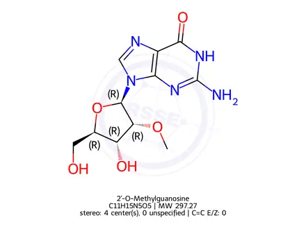 Chemical structure of 2'-O-Methylguanosine