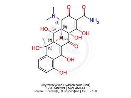 Chemical structure of Oxytetracycline Hydrochloride