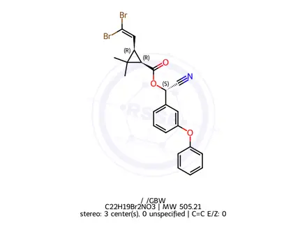Chemical structure of Deltamethrin