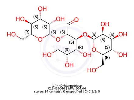 Chemical structure of 1,4-ß-D-Mannotriose