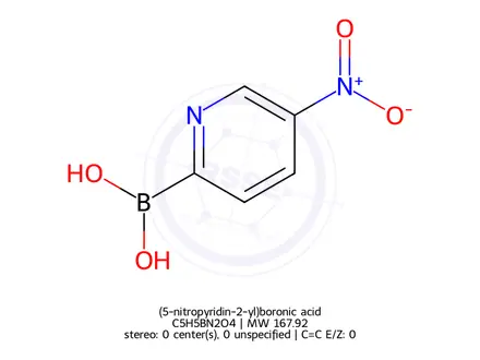 Chemical structure of (5-nitropyridin-2-yl)boronic acid