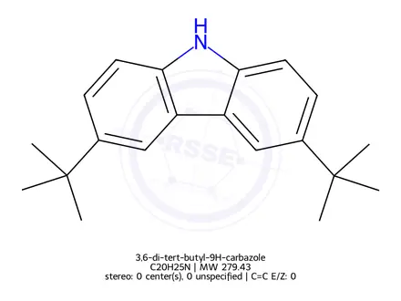 Chemical structure of 3,6-di-tert-butyl-9H-carbazole