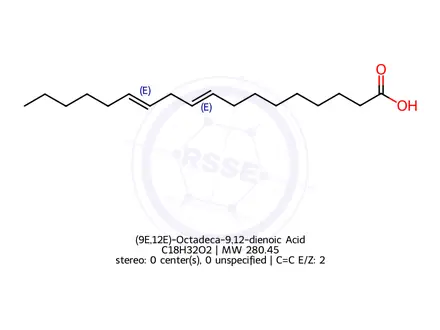 Chemical structure of (9E,12E)-Octadeca-9,12-dienoic Acid