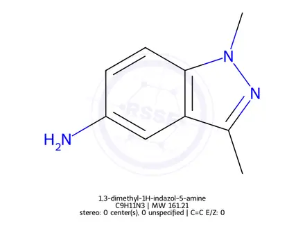 Chemical structure of 1,3-dimethyl-1H-indazol-5-amine