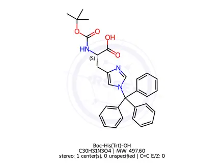 Chemical structure of Boc-His(Trt)-OH