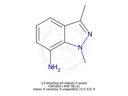 Chemical structure of 1,3-dimethyl-1H-indazol-7-amine