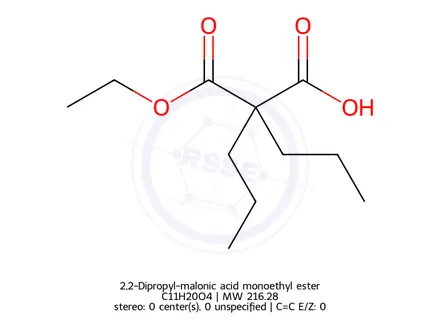Chemical structure of 2,2-Dipropyl-malonic acid monoethyl ester