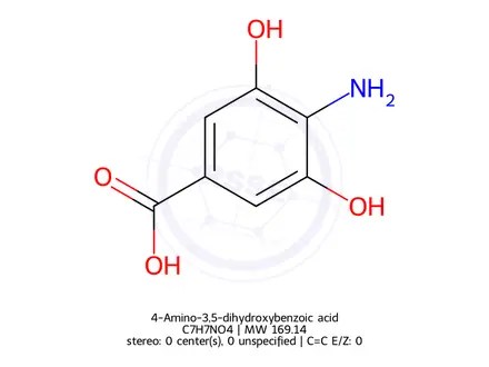 Chemical structure of 4-Amino-3,5-dihydroxybenzoic acid