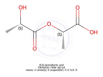 Chemical structure of (S,S)-lactoyllactic acid