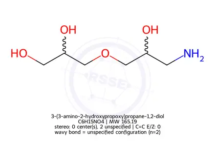 Chemical structure of 3-(3-amino-2-hydroxypropoxy)propane-1,2-diol