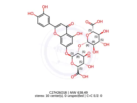 Chemical structure of Luteolin 7-diglucuronide