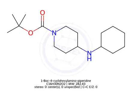 Chemical structure of 1-Boc-4-cyclohexylamino-piperidine