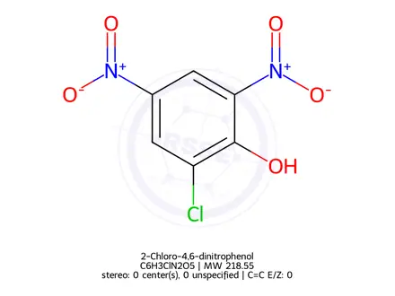 Chemical structure of 2-Chloro-4,6-dinitrophenol