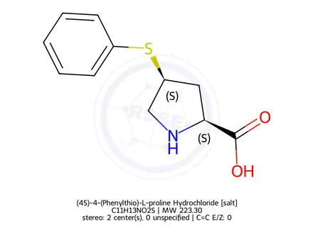 Chemical structure of (4S)-4-(Phenylthio)-L-proline Hydrochloride