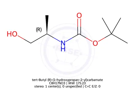 Chemical structure of tert-Butyl (R)-(1-hydroxypropan-2-yl)carbamate