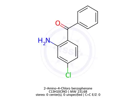 Chemical structure of 2-Amino-4-Chloro benzophenone