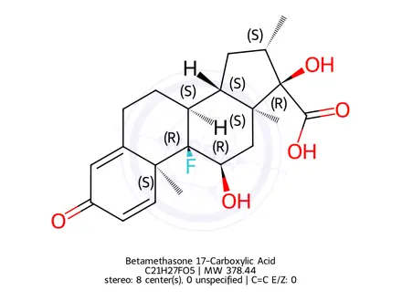 Chemical structure of Betamethasone 17-Carboxylic Acid