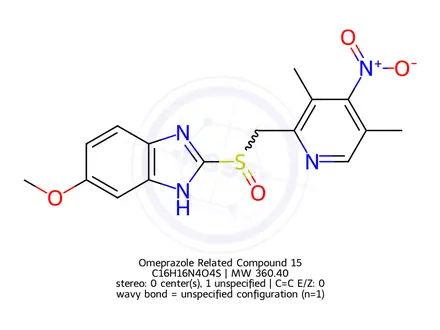 Chemical structure of Omeprazole Related Compound 15