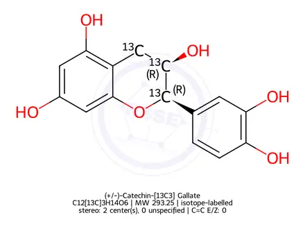 Chemical structure of (+/-)-Catechin-[13C3] Gallate
