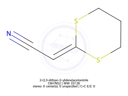 Chemical structure of 2-(1,3-dithian-2-ylidene)acetonitrile