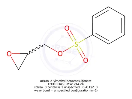 Chemical structure of oxiran-2-ylmethyl benzenesulfonate