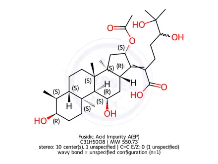 Chemical structure of Fusidic Acid Impurity A(EP)