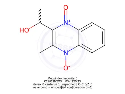 Chemical structure of α,3-Dimethyl-2-quinoxalinemethanol 1,4-Dioxide