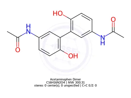 Chemical structure of Acetaminophen Dimer
