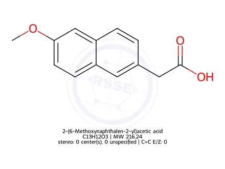 Chemical structure of 2-(6-Methoxynaphthalen-2-yl)acetic acid