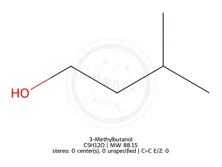 Chemical structure of 3-Methylbutanol