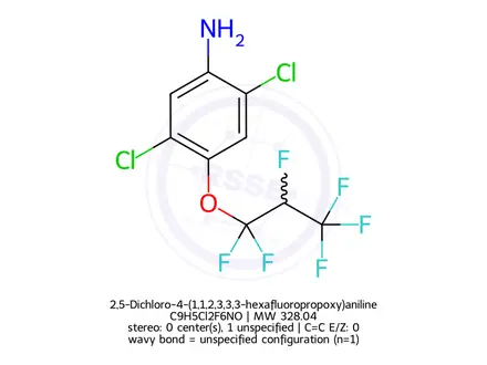 Chemical structure of 2,5-Dichloro-4-(1,1,2,3,3,3-hexafluoropropoxy)aniline