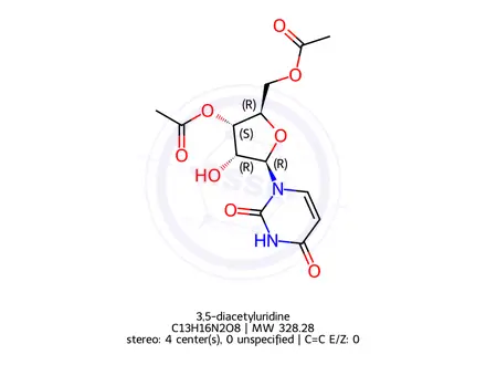 Chemical structure of 3,5-diacetyluridine
