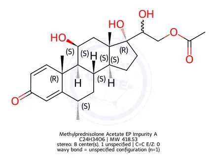 Chemical structure of Methylprednisolone Acetate EP Impurity A