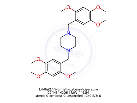 Chemical structure of 1,4-Bis(2,4,5-trimethoxybenzyl)piperazine