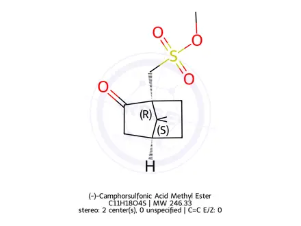 Chemical structure of (R,S)-Camphorsulfonic acid Methyl Ester