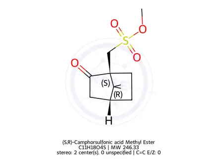 Chemical structure of (S,R)-Camphorsulfonic acid Methyl Ester